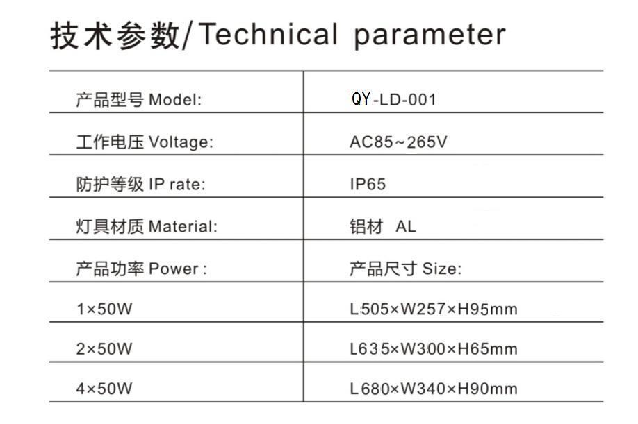 QY-LD-001 50W集成路燈